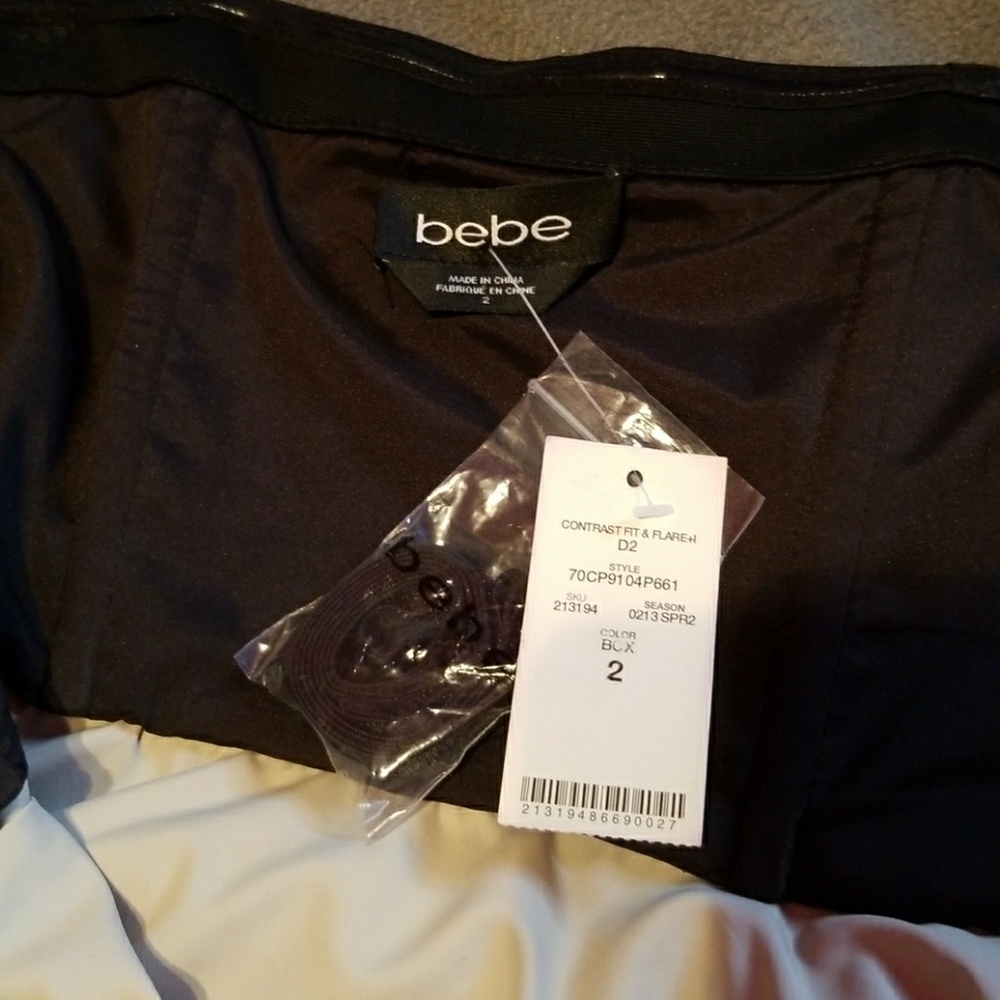 Bebe new with tags Black strapless dress SZ 2 - Picture 7 of 8